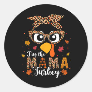 Ich bin der Mama Turkey Matching Family Erntedank Runder Aufkleber