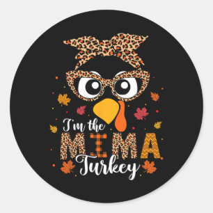 Ich bin der Mima Turkey Matching Family Erntedank  Runder Aufkleber