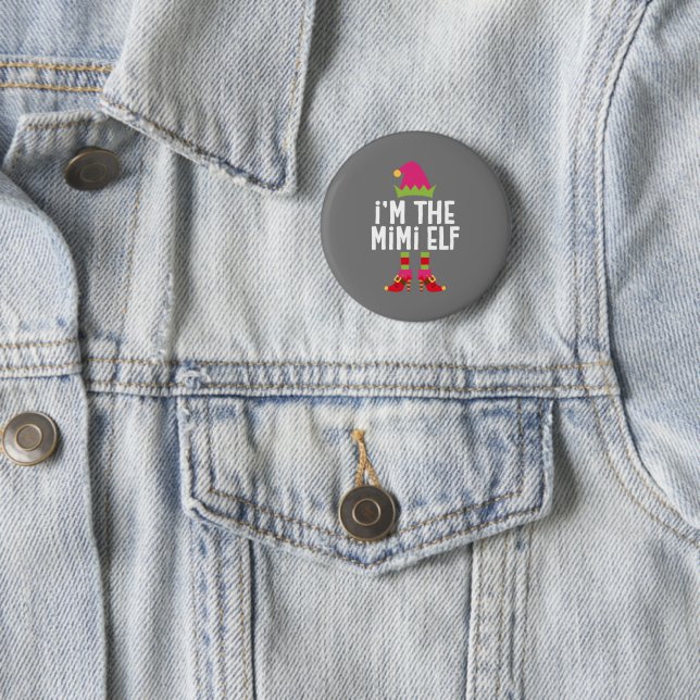 Ich bin der Mimi Elf, der Weihnachtskostüm gleicht Button (Beispiel)