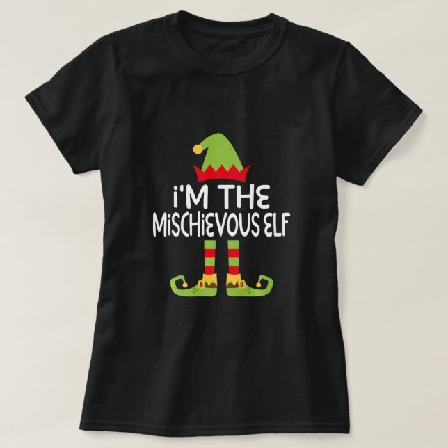 Ich bin der Mischvous Elf T - Shirt, der Weihnacht T-Shirt (Design vorne)