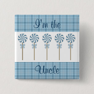 "Ich bin der Onkel" Blau Button