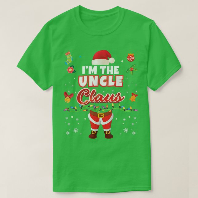 Ich bin der Onkel Claus Matching Family Merry Chri T-Shirt (Design vorne)