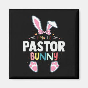 Ich bin der Pastor-Hase Ostertag-Hase Familien-Mat Magnet