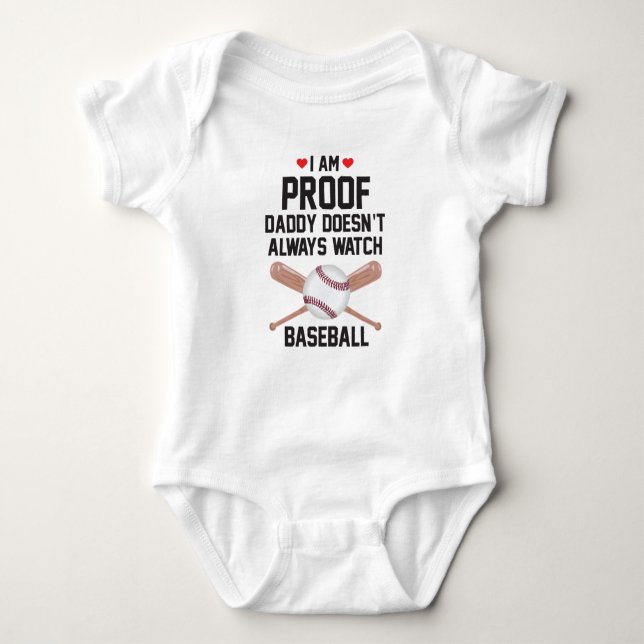 Ich bin der Proof Daddy sieht nicht immer Baseball Baby Strampler (Vorderseite)