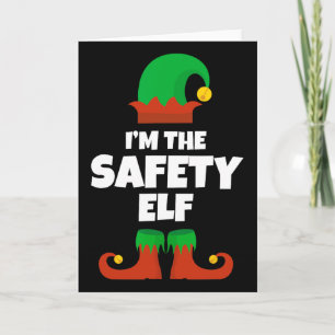 Ich bin der Safety Elf Familien-Pyjama-Weihnachts- Karte