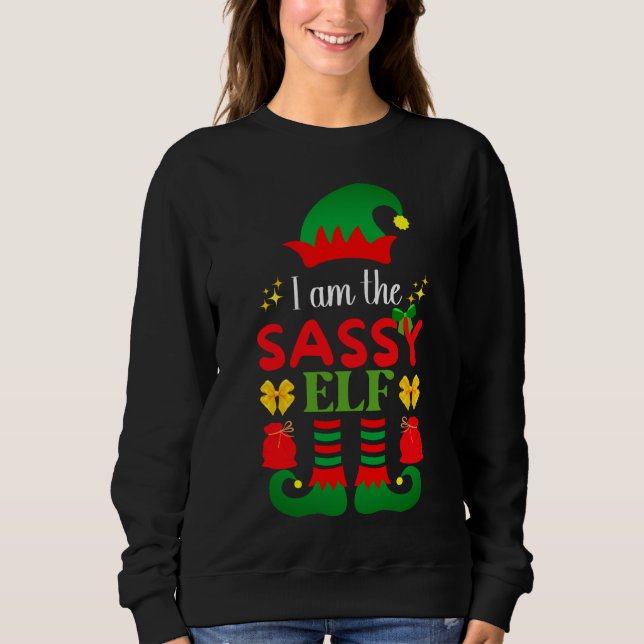 Ich bin der Sassy Elf Sweatshirt (Vorderseite)