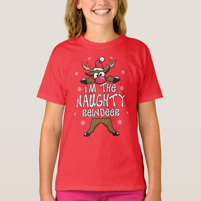 Ich bin der scheußliche Rentier Familie Weihnachte T-Shirt (Vorderseite)