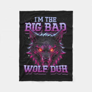 Ich bin der schlechte Wolf Funny letzte Minute Hal Fleecedecke