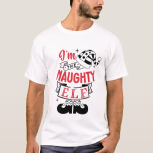 Ich bin der schmutzige Elf in Red & Black Design T-Shirt