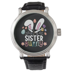 Ich bin der Schwester-Hase-Ostern Familien-Matchin Armbanduhr