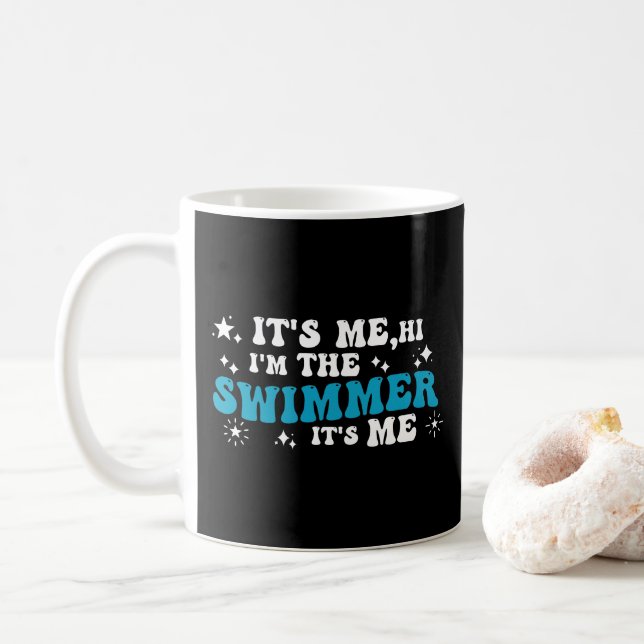Ich bin der Schwimmer, ich bin Liebe schwimmen Kaffeetasse (Mit Donut)