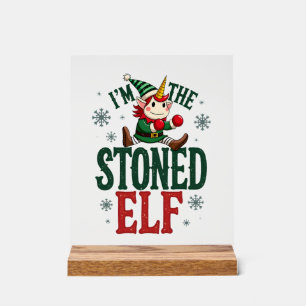 Ich bin der stoned Elf Vintage Weihnachten Dabbing Acrylschild
