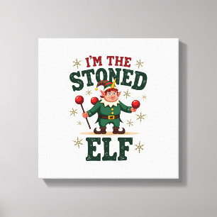 Ich bin der stoned Elf Vintage Weihnachten Dabbing Leinwanddruck