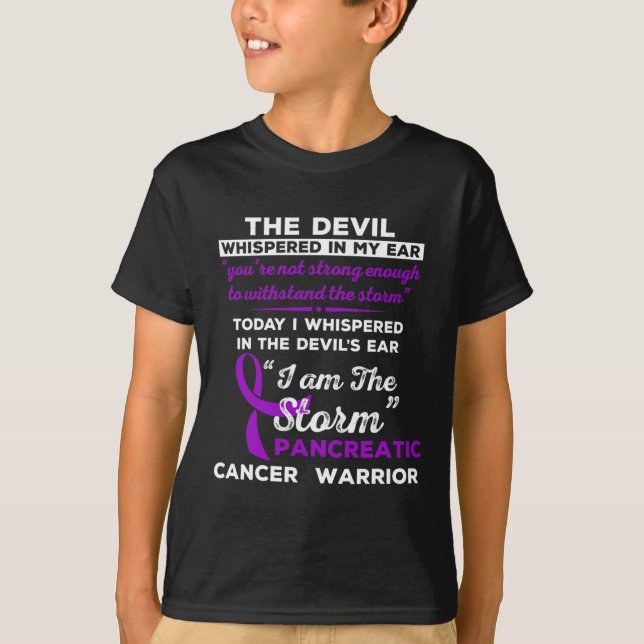 Ich bin der Storm-Bauchspeicheldrüsenkrebs-Krieger T-Shirt (Vorderseite)