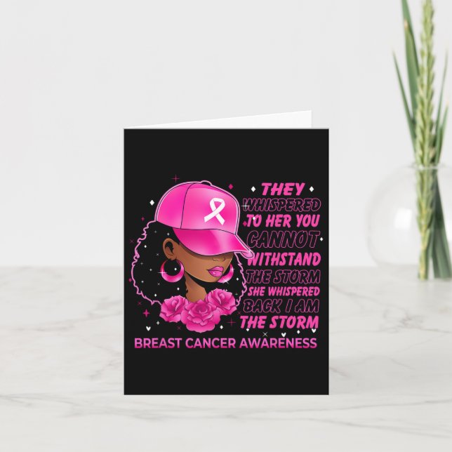 Ich bin der Storm Black Women Breast Cancer Surviv Karte (Vorderseite)