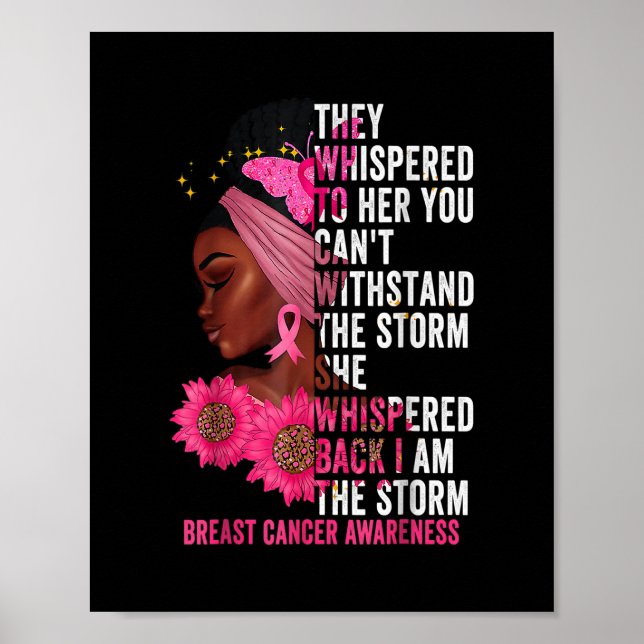 Ich bin der Storm Black Women Breast Cancer Surviv Poster (Vorne)