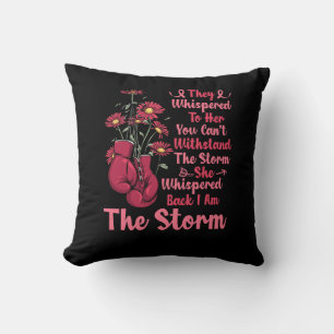 Ich bin der Storm Boxing Krieger rosa Ribbon Women Kissen