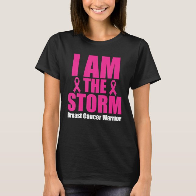 Ich bin der Storm-Brustkrebs-Überlebender KRIEGER T-Shirt (Vorderseite)