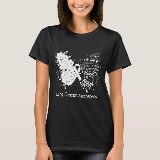 Ich bin der Storm Lung Cancer Awareness Butterfly T-Shirt (Vorderseite)