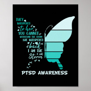 Ich bin der Storm Ptsd Stress Awareness Ribbon But Poster