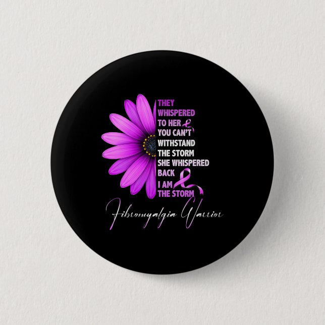 Ich bin der Sturm-Fibromyalgie-Krieger 3 Button (Vorderseite)