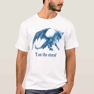Ich bin der Sturm Majestätischer blauer Eisdrache T-Shirt