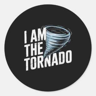 Ich bin der Tornado Lustiger Meteorologe Wetter Mä Runder Aufkleber