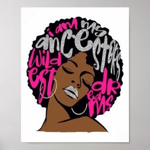 Ich bin der Traum meiner Vorfahren Hot Pink Bubble Poster
