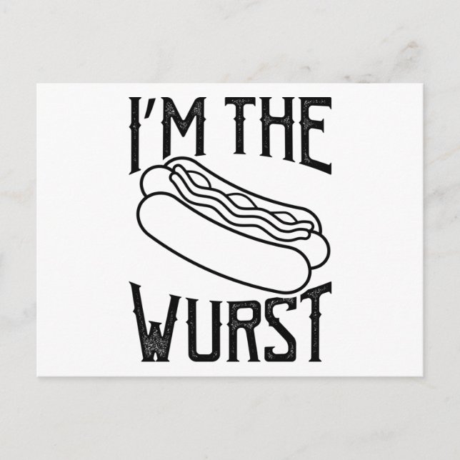 Ich bin der Wurst Hot Dog Eating Contest Hot Dog L Postkarte (Vorderseite)