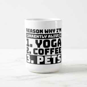 Ich bin derzeit live Yoga, Coffe, Haustiere lustig Kaffeetasse