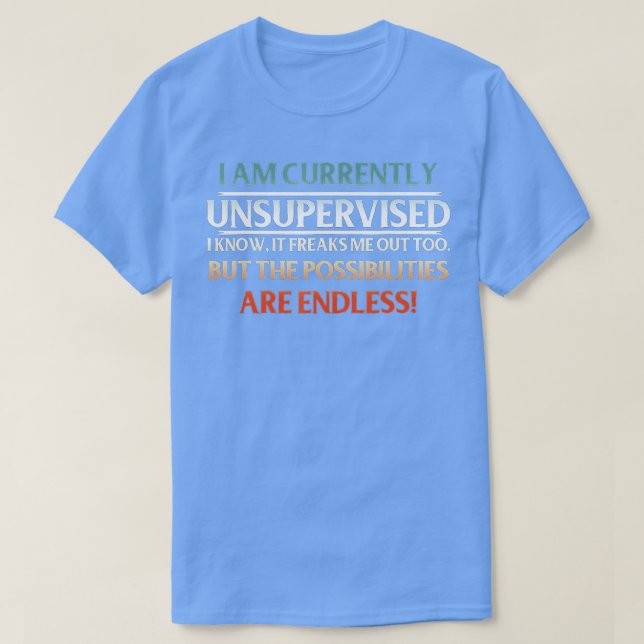 Ich bin derzeit nicht beaufsichtigt T Spaß Novelty T-Shirt (Design vorne)