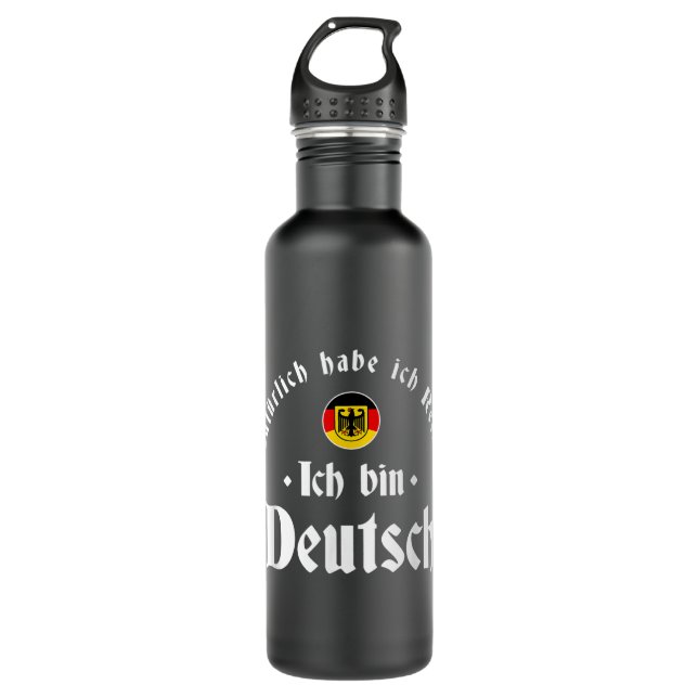 Ich bin Deutsch - Funny Germany Roots German Herit Edelstahlflasche (Vorderseite)