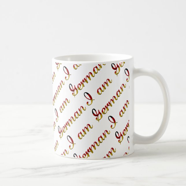 Ich bin Deutscher Country Pride Typografy Pattern Kaffeetasse (Rechts)