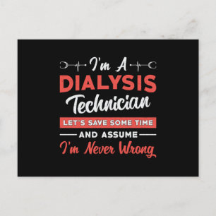 Ich bin Dialysetechniker Nurse Nephrology Tech Postkarte