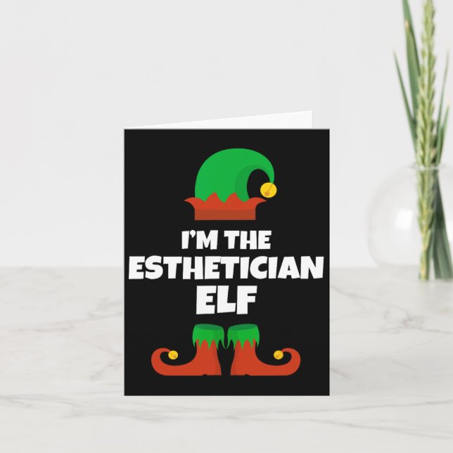 Ich bin die Ästhetikerin Elf Familie Pajama Weihna Karte (Vorderseite)