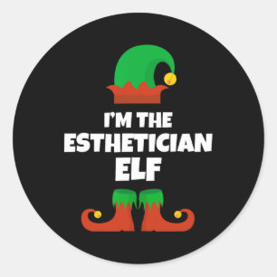 Ich bin die Ästhetikerin Elf Familie Pajama Weihna Runder Aufkleber