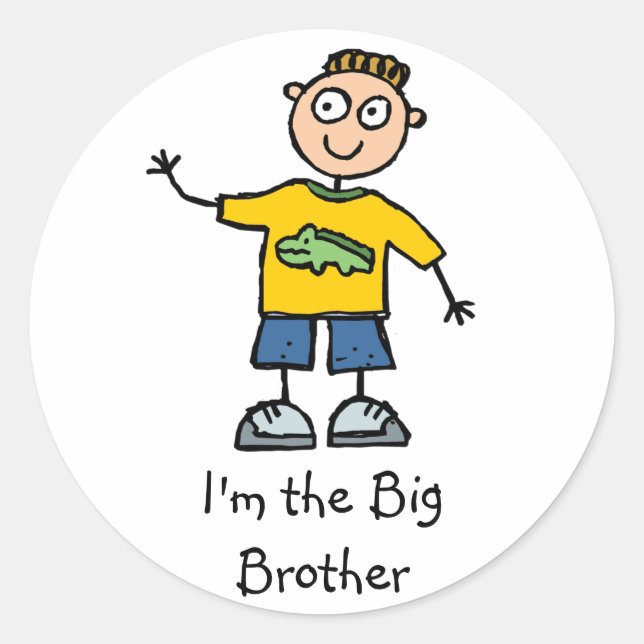 Ich bin die Big Brother-Aufkleber Runder Aufkleber (Vorderseite)