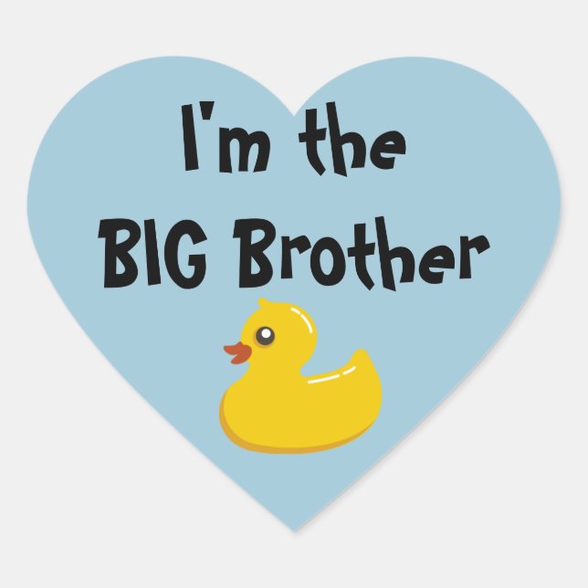 Ich bin die Big Brother Heart Stickers (Vorderseite)