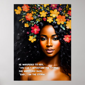 Ich bin die blaue Flora der Wasserfarbenkünstlerin Poster