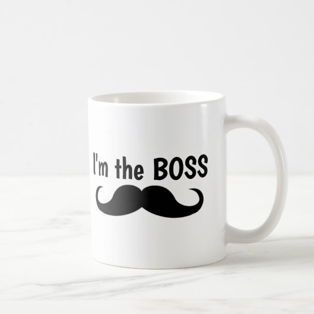 ICH BIN DIE BOSS, MUSTACHE KAFFEE-TASSE KAFFEETASSE (Rechts)