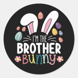 Ich bin die Brüderpaarfamilie Ostern Runder Aufkleber