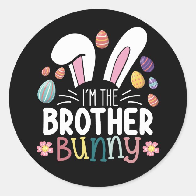 Ich bin die Brüderpaarfamilie Ostern Runder Aufkleber (Vorderseite)