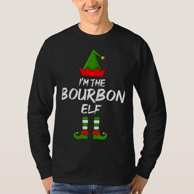 Ich bin die Familie Bourbon Elf Weihnachten Funny  T-Shirt (Vorderseite)