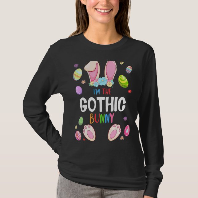 Ich bin die gotische Bunny Oaster Party Matching F T-Shirt (Vorderseite)