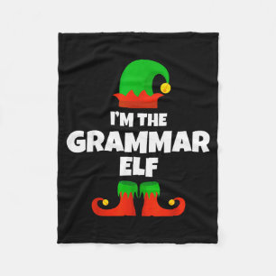 Ich bin die Grammatik-Elfen-Familien-Pyjama-Weihna Fleecedecke