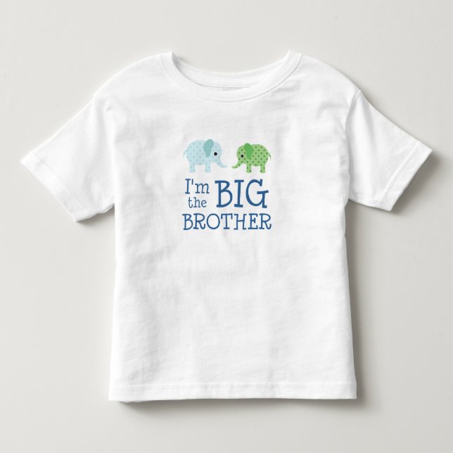 Ich bin die Große Bruder Niedliche Elefanten Kinde Kleinkind T-shirt (Vorderseite)
