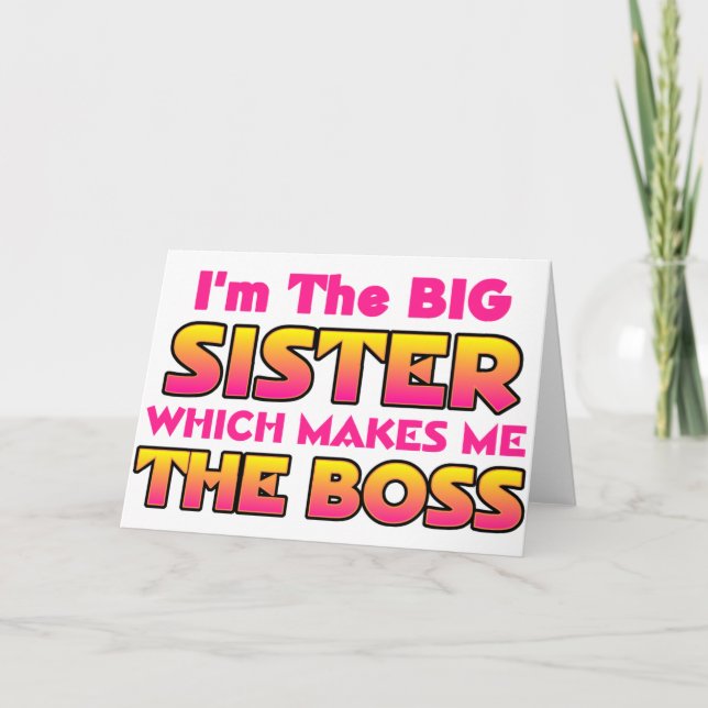 Ich bin die große Schwester... Karte (Vorderseite)