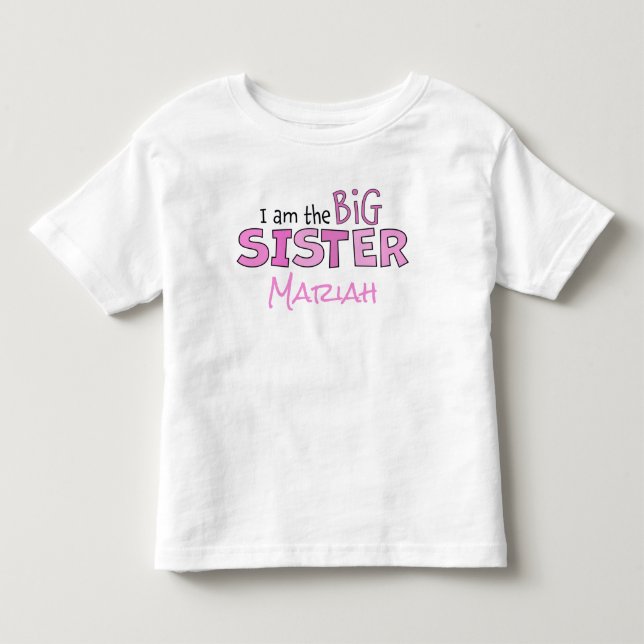 Ich bin die große Schwester Whimsical Pink Niedlic Kleinkind T-shirt (Vorderseite)