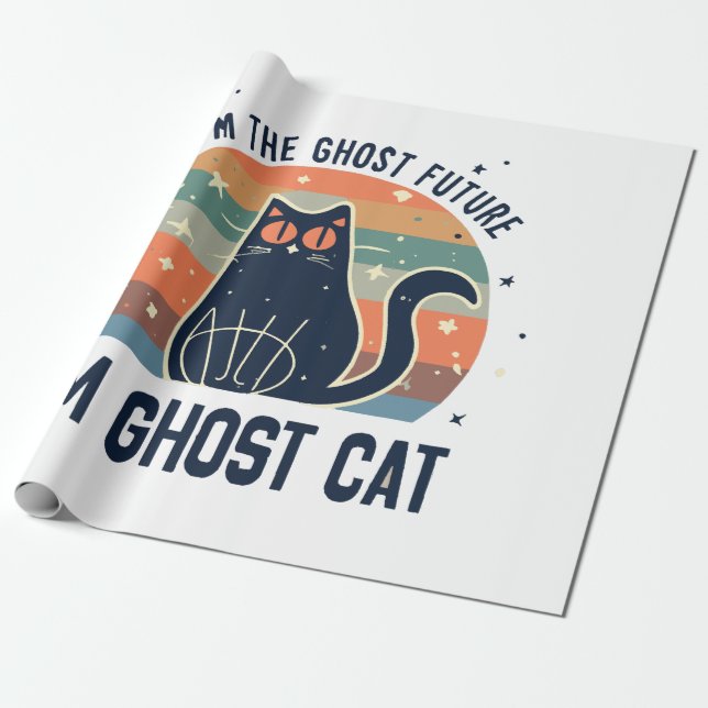 ICH BIN DIE GRÖSSTE ZUKUNFT, DIE GHOST CAT GESCHENKPAPIER (Ungerollt)