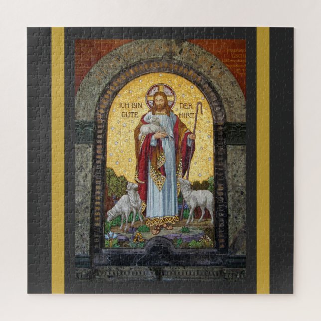 "ICH BIN DIE GUTE SHEPHERD" John 10:11 Mosaikkunst (Vertikal)
